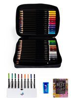Laconile Glitter Pens,96 Pack Gel Pens for Adult Colouring Books 48 Unique  Colouring Pens Plus 48 Refills with Portable Case for Adult Coloring Books
